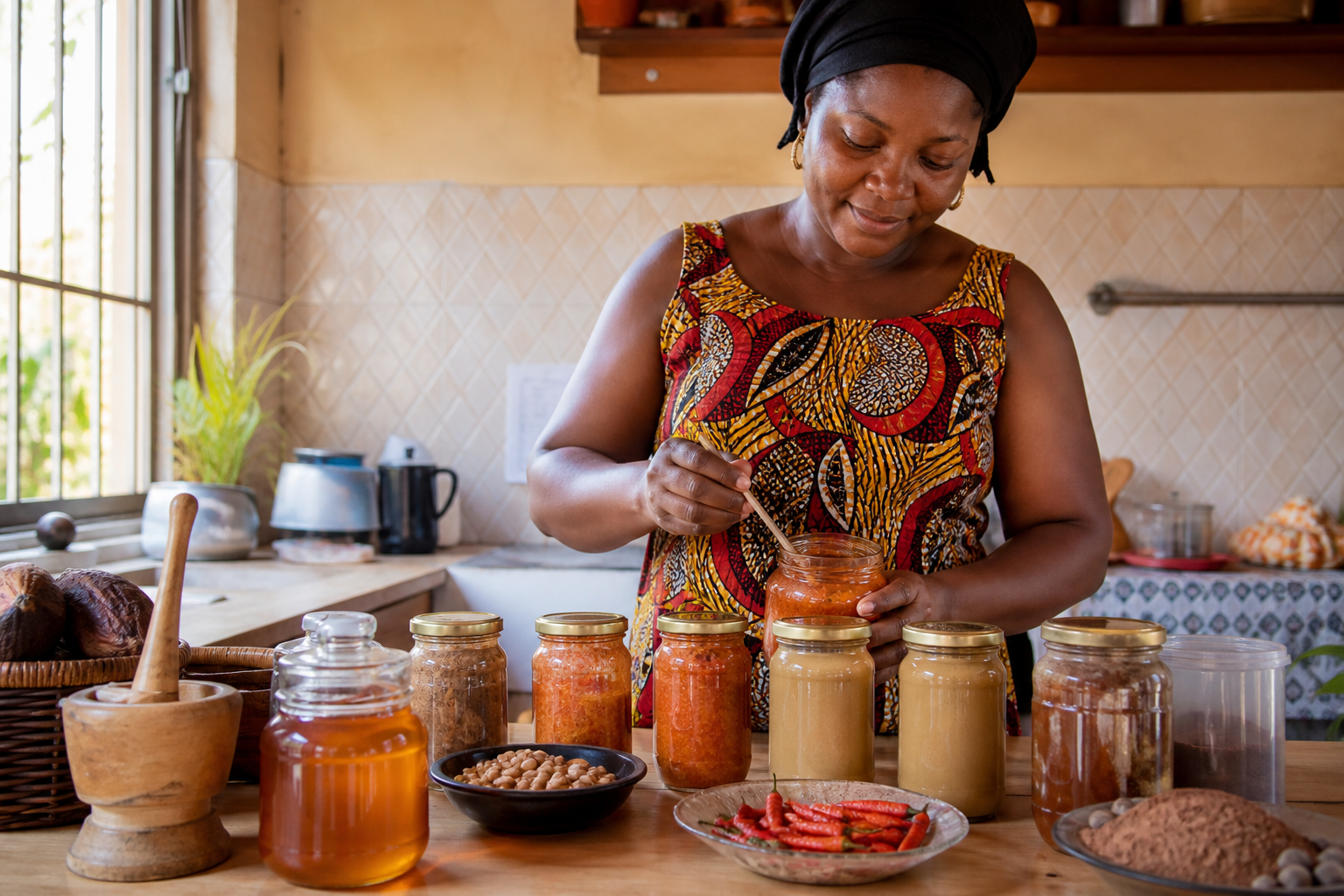 Food maker preparing a local meal